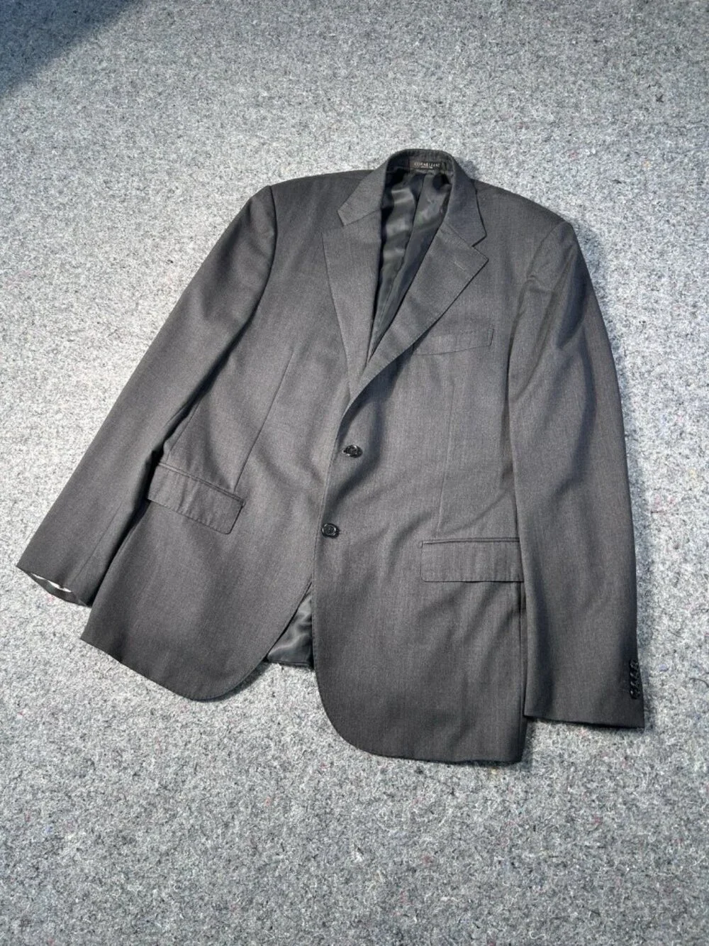 Corneliani Leader Men’s Suit Jacket Blazer Charcoal Gray Virgin Wool Italy 56